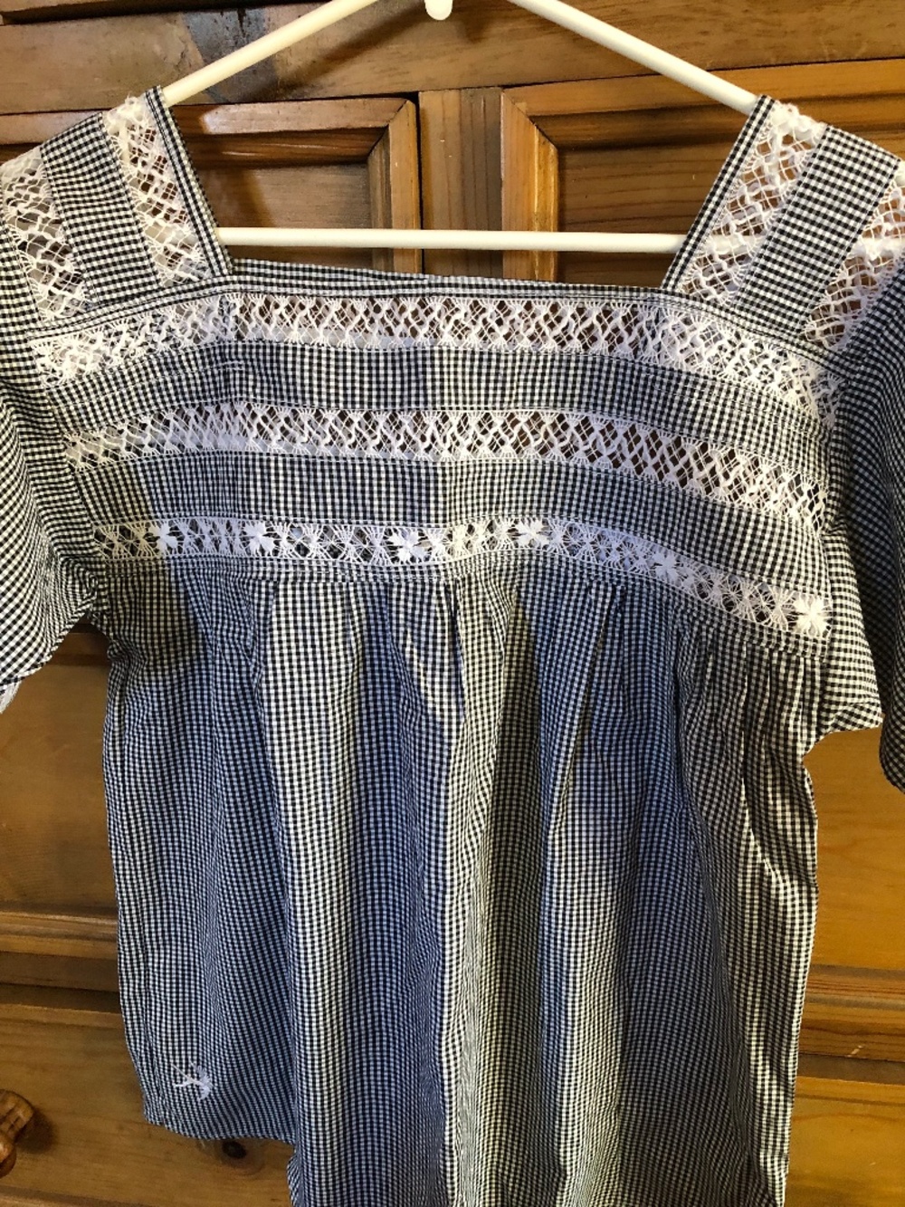 Hand made embroidered and deshilado top